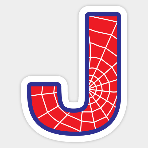 spiderman letter j letter sticker teepublic